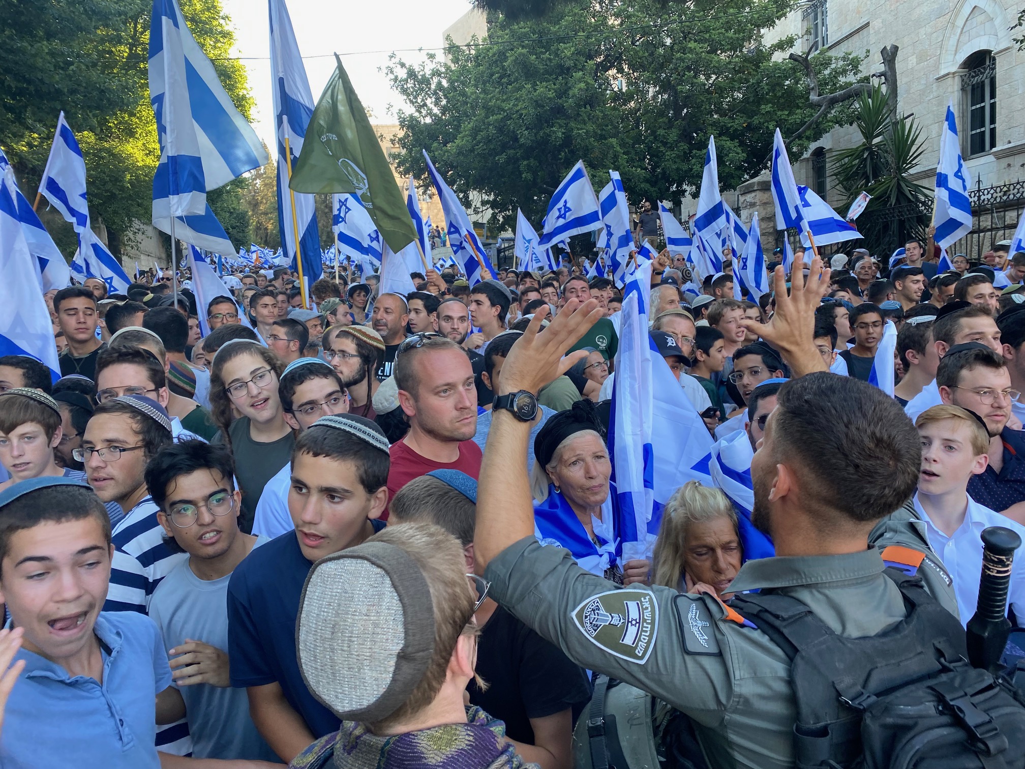 GERUSALEMME. La “Marcia delle bandiere” di Israele nella zona palestinese della città