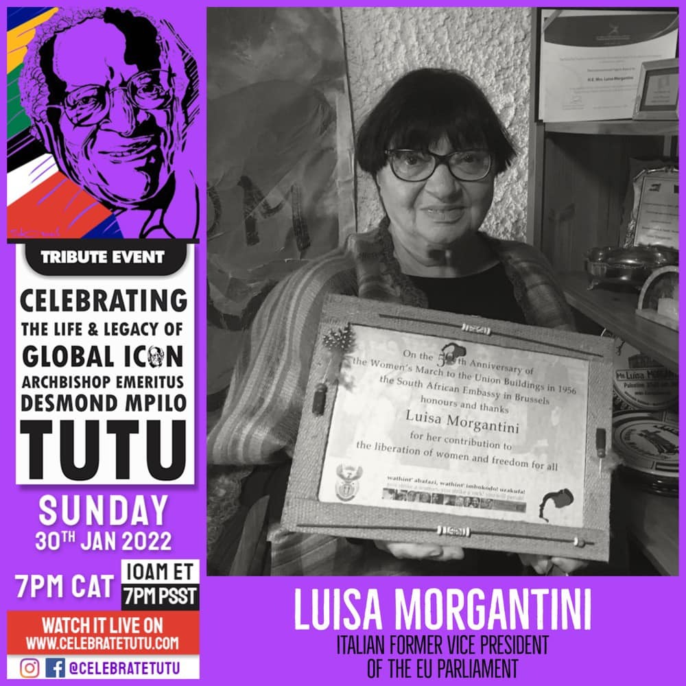PODCAST. Luisa Morgantini. “Desmond Tutu, un esempio che ci sprona a lottare contro tutte le ingiustizie”
