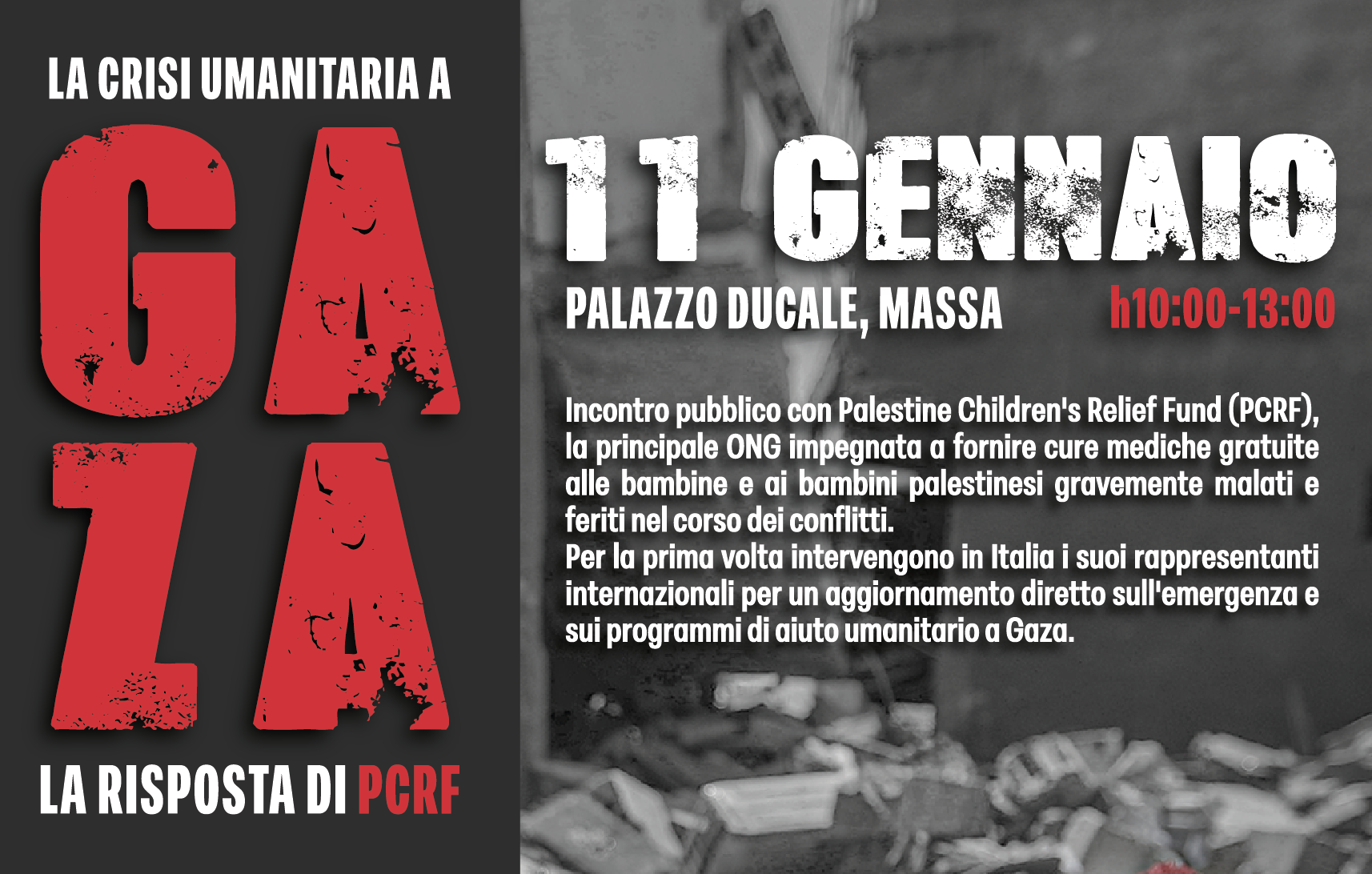 La crisi umanitaria di Gaza e il l’impegno dell’Ong PCRF
